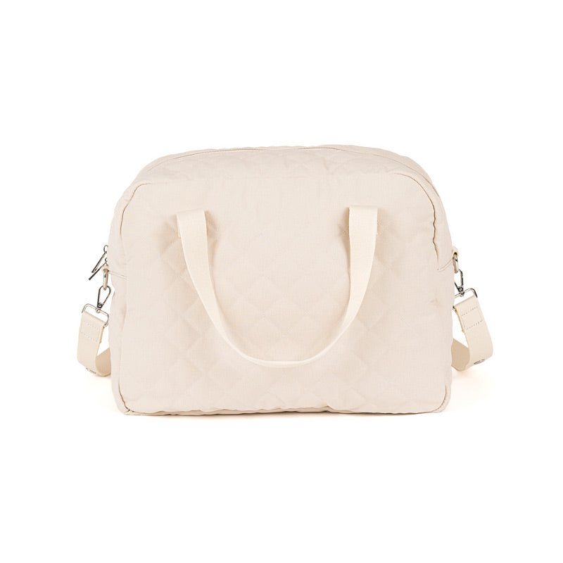 ナナン Nanan Puccio Baby Bag マザーズバッグ Mother's bag in beige fabric - Nanan official