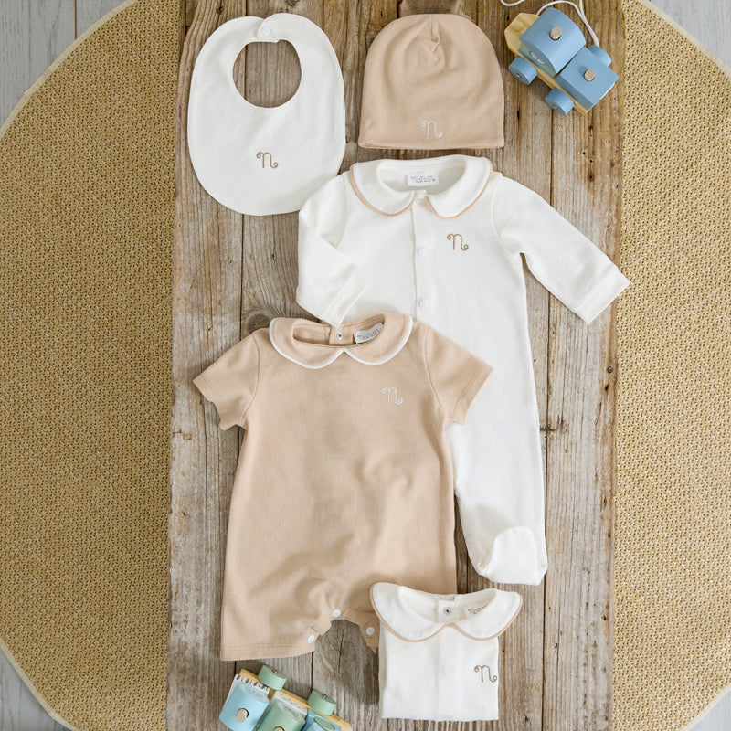 Tutina off-white in piquet con colletto-Nanan official