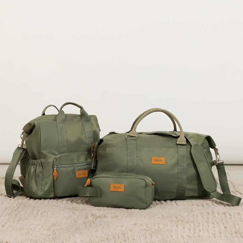 Green nylon mom backpack - Nanan official