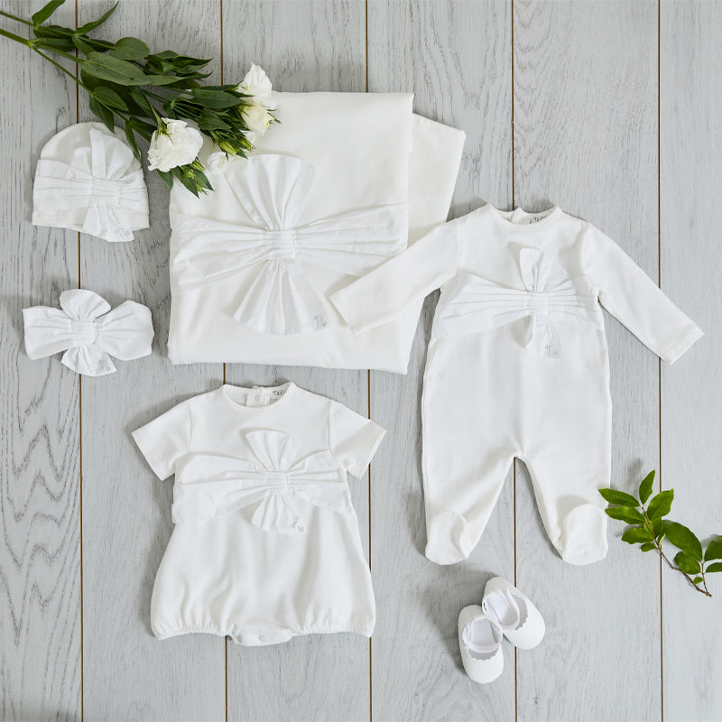 Tutina off-white con fiocco davanti-Nanan official