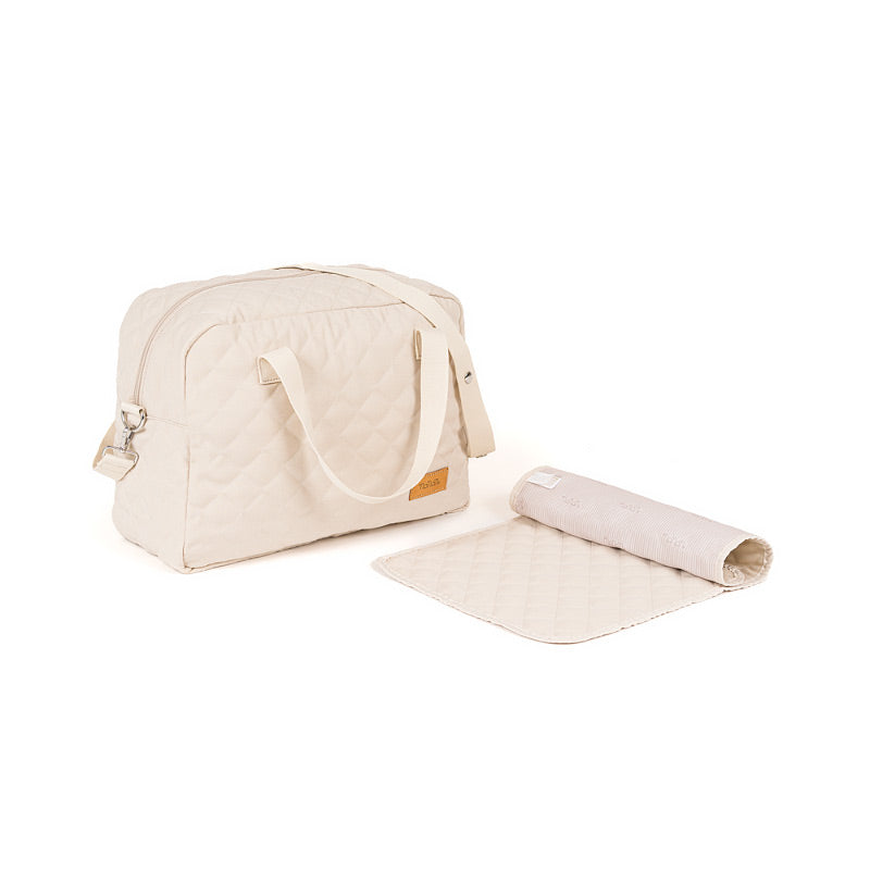 Borsa mamma in tessuto beige - Nanan official