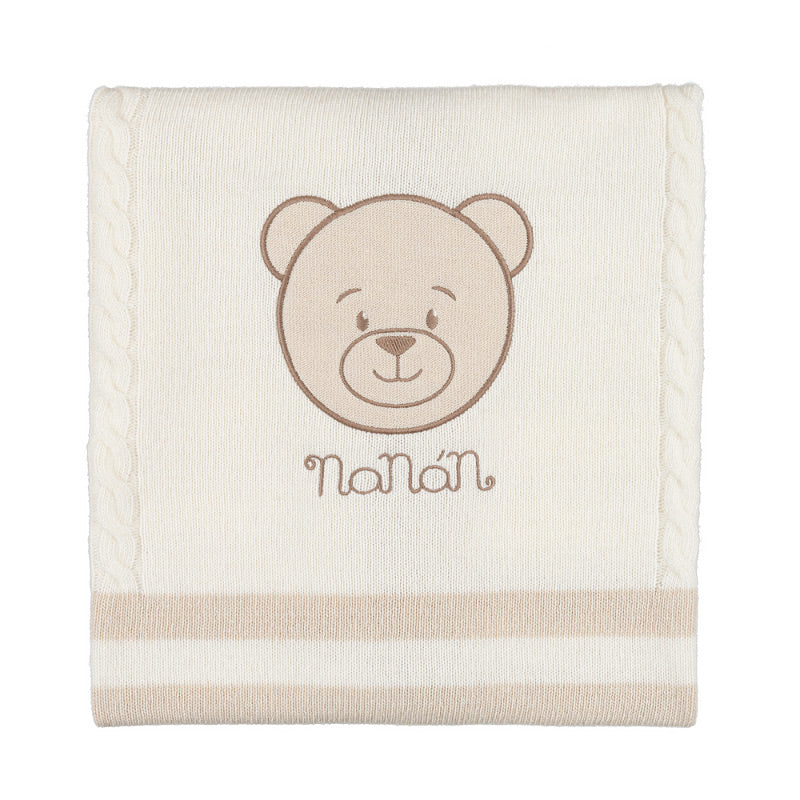 Coperta beige con orsetto - Nanan official