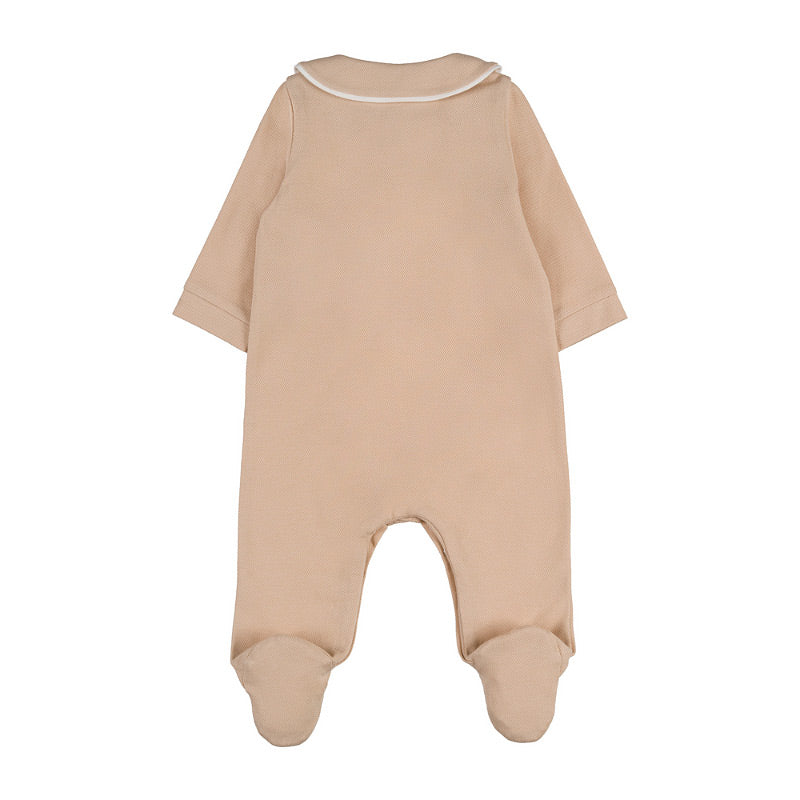 Tutina aperta davanti beige in piquet - Nanan official