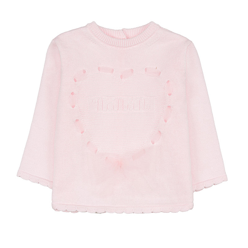 Maglia in filo c/cuore e coulotte rosa-Nanan official