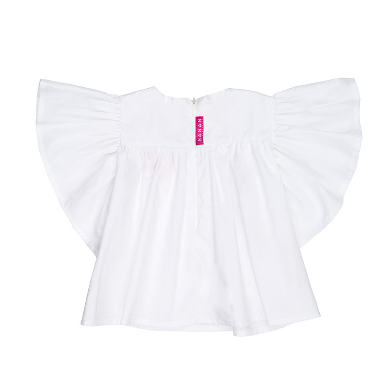 Blusa in popeline bianca-Nanan official
