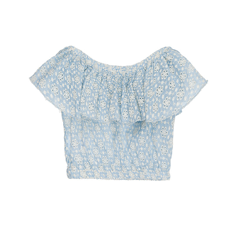 Blusa in stangallo azzurra-Nanan official