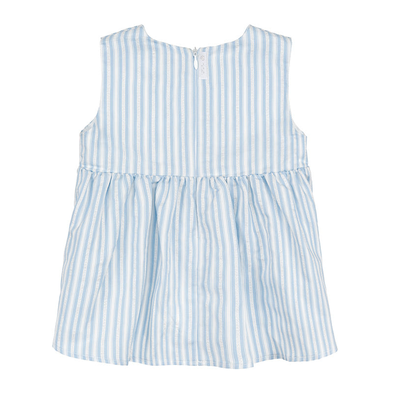 Blusa smanicata a righe azzurra-Nanan official