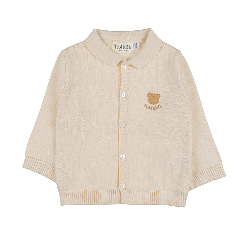 Cardigan con colletto e ricamo-Nanan official