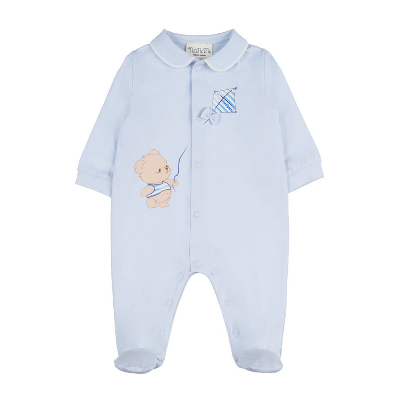 Tutina azzurra aperta davanti con orsetto - Nanan official