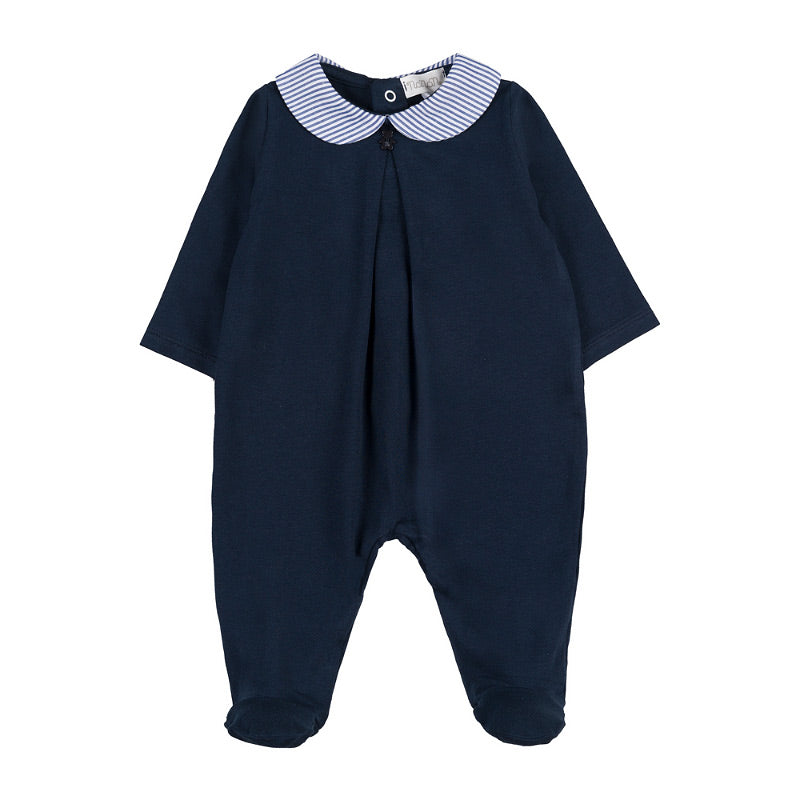 Tutina azzurra c/colletto a righe - Nanan official