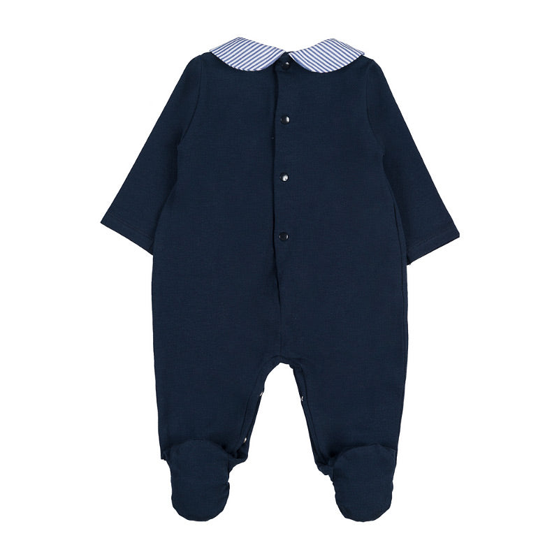 Tutina azzurra c/colletto a righe - Nanan official