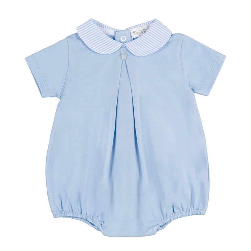 Pagliaccetto azzurro c/colletto a righe - Nanan official