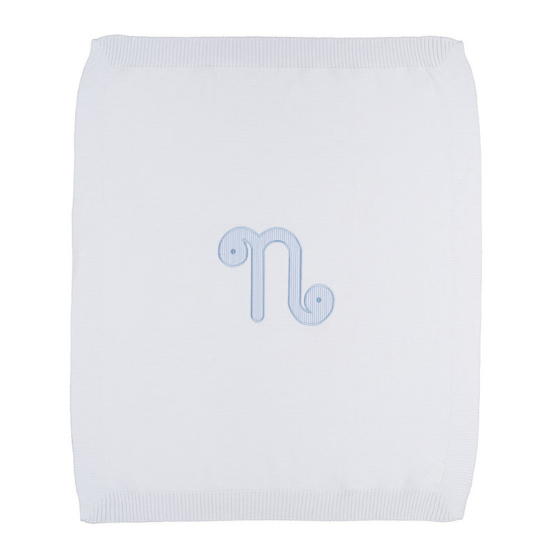 Coperta bianca c/ricamo a righe - Nanan official