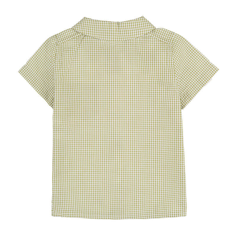 Camicia a mezza manica in vichy verde - Nanan official