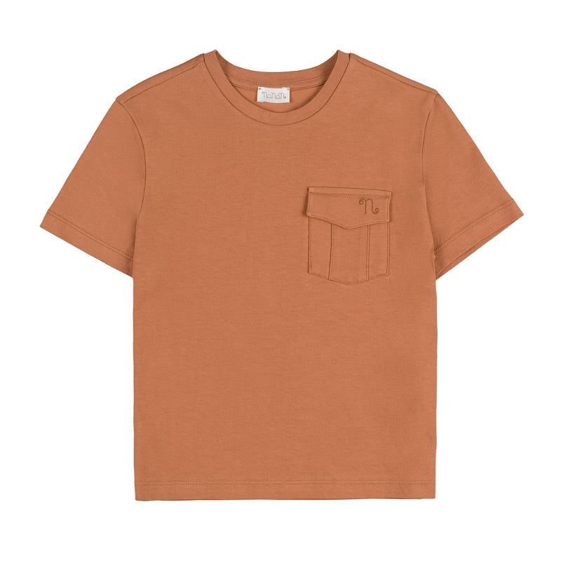 T-shirt marrone c/taschino - Nanan official