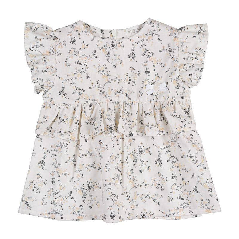 Blusa fiorata c/frappe - Nanan official