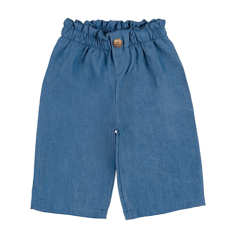 Pantalone lungo in chambray blu - Nanan official
