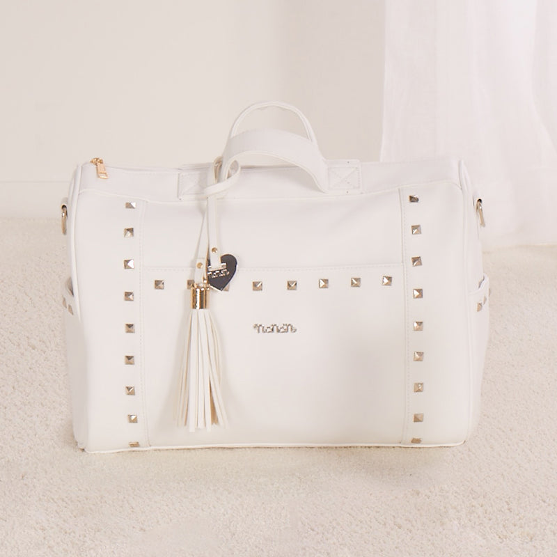 Borsa da Passeggio bianca con borchie - Nanan official