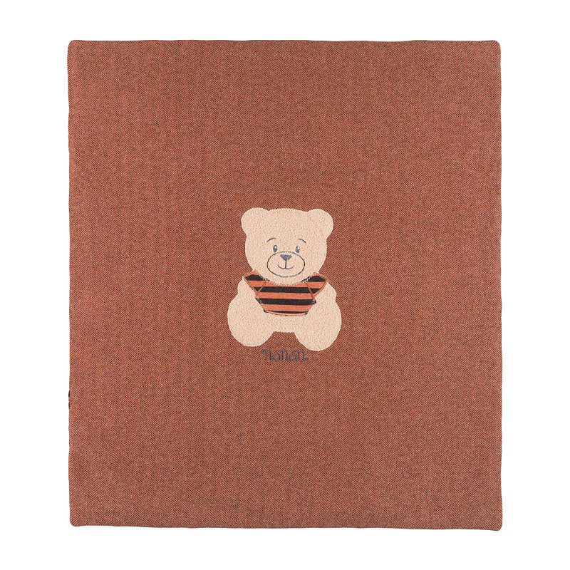 Coperta in spigato con orsetto marrone - Nanan official
