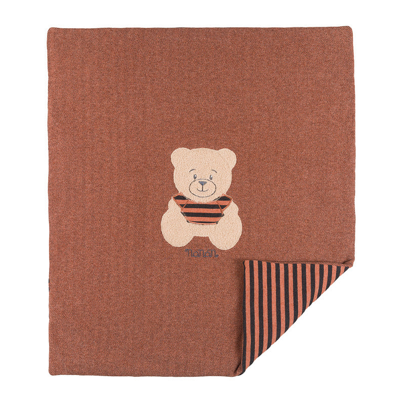 Coperta in spigato con orsetto marrone - Nanan official