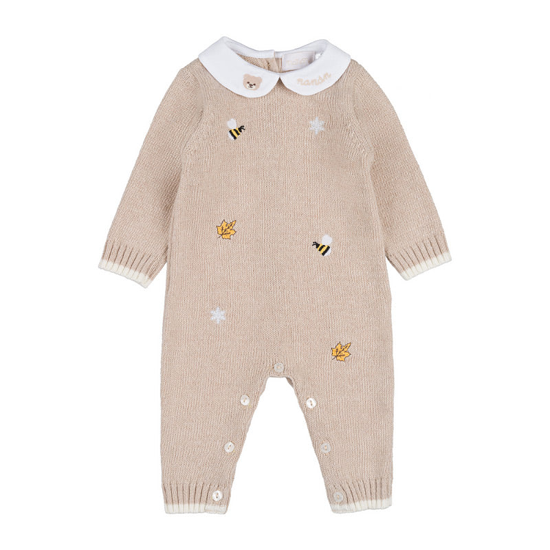 Tutina beige in filo con ricami - Nanan official