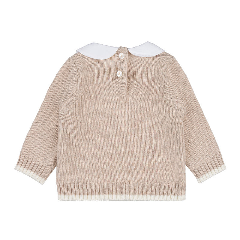 Tutina due pezzi beige in filo con ricami - Nanan official