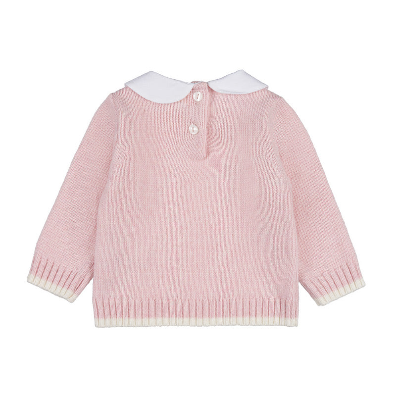 Tutina due pezzi rosa in filo con ricami - Nanan official
