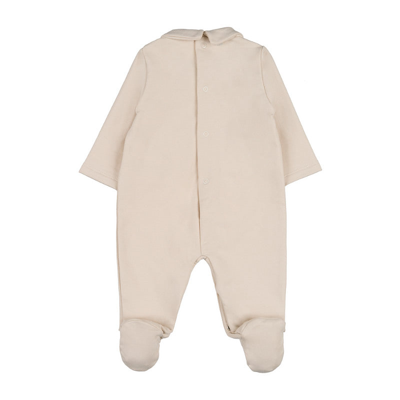 Tutina beige con orsetto e rombi - Nanan official