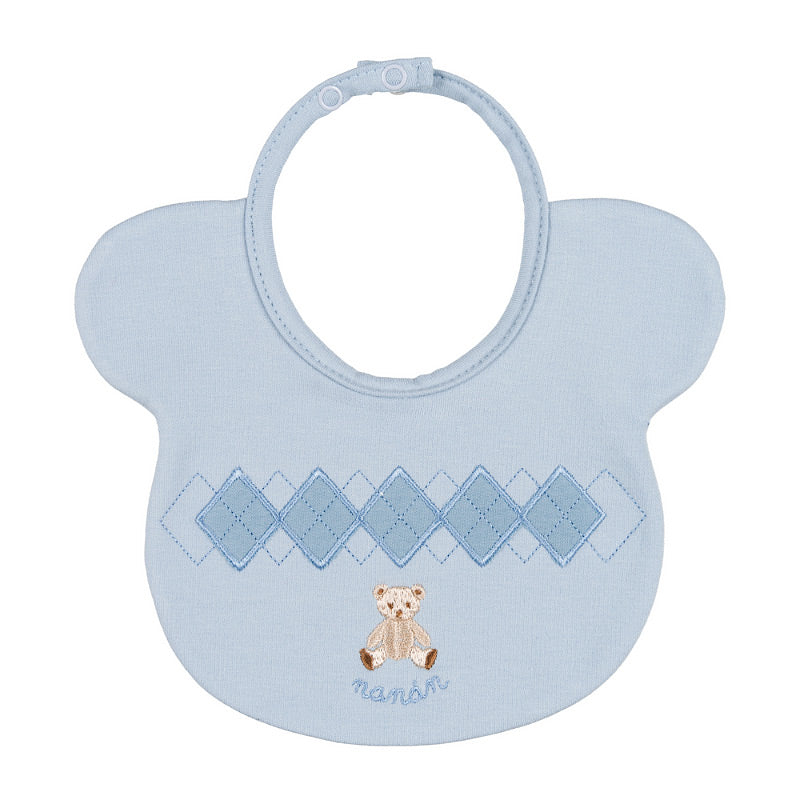 Bavaglio azzurro con orsetto e rombi - Nanan official