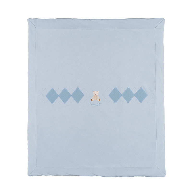 Coperta azzurra con orsetto e rombi - Nanan official