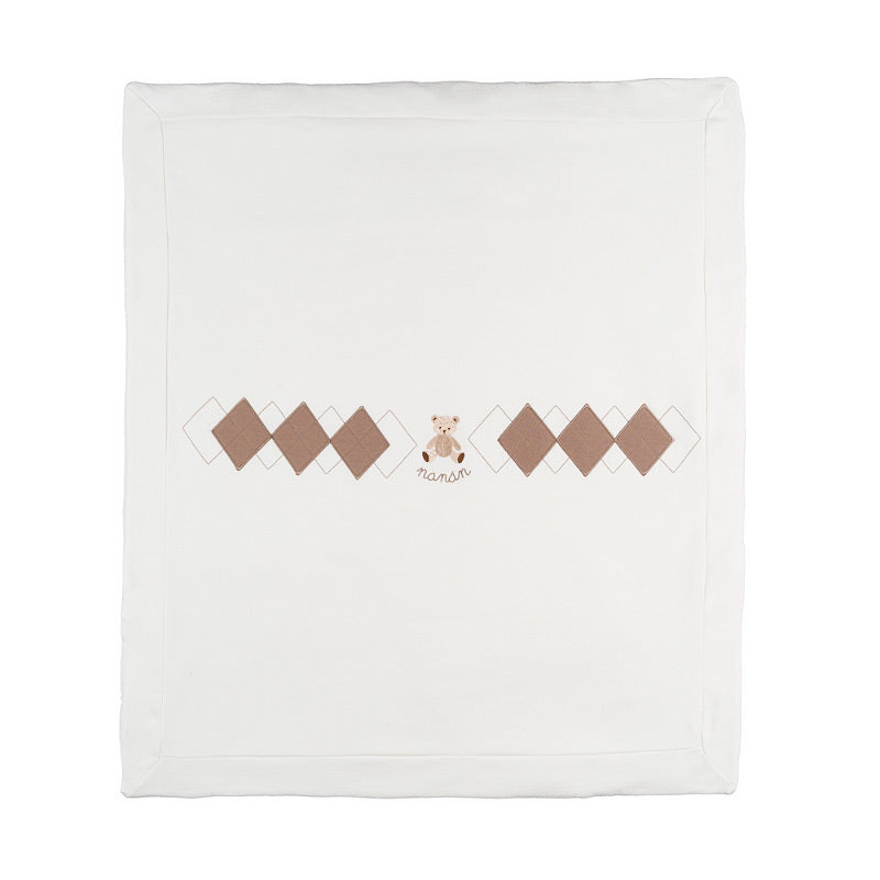 Coperta panna con orsetto e rombi - Nanan official