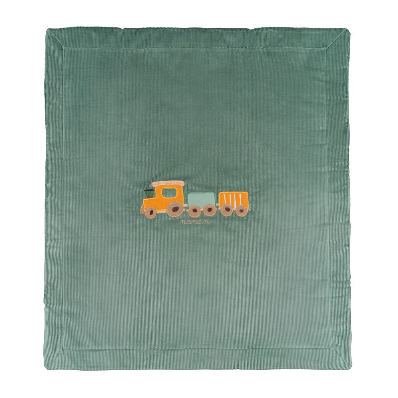Coperta a coste verde con trenino - Nanan official