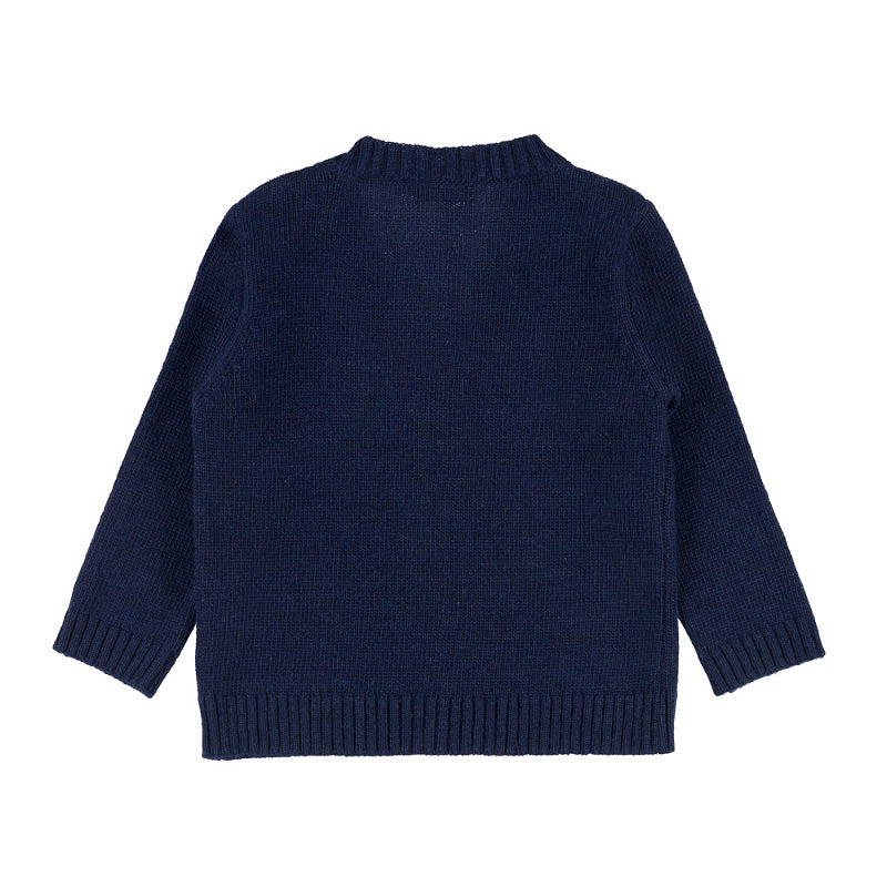 Cardigan blu a V con orsetto - Nanan official