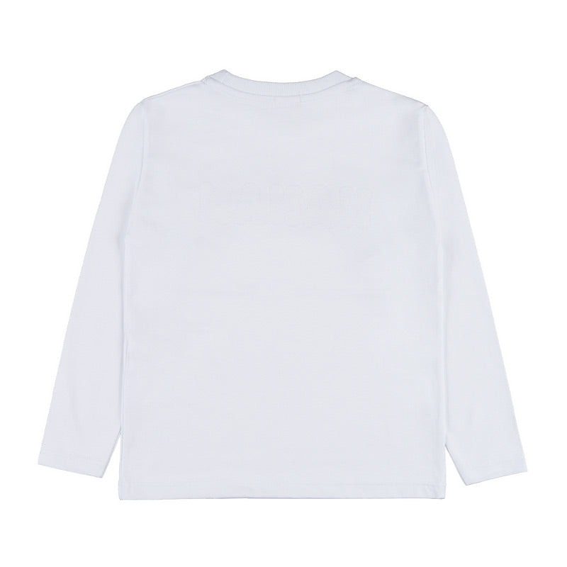 T-shirt maniche lunghe bianca con patch - Nanan official