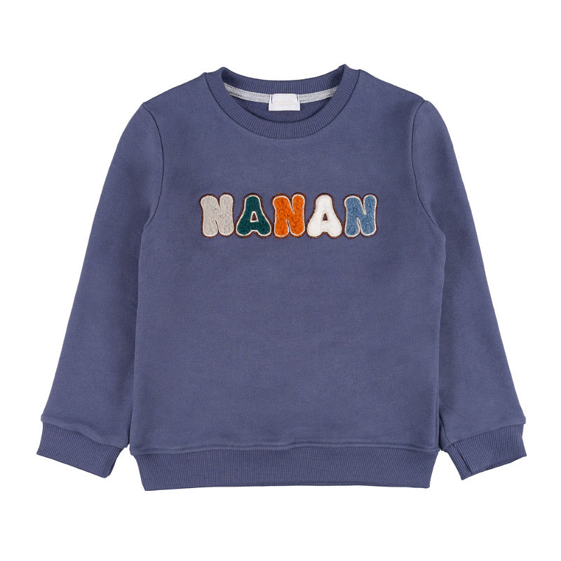 Felpa blu con patch - Nanan official