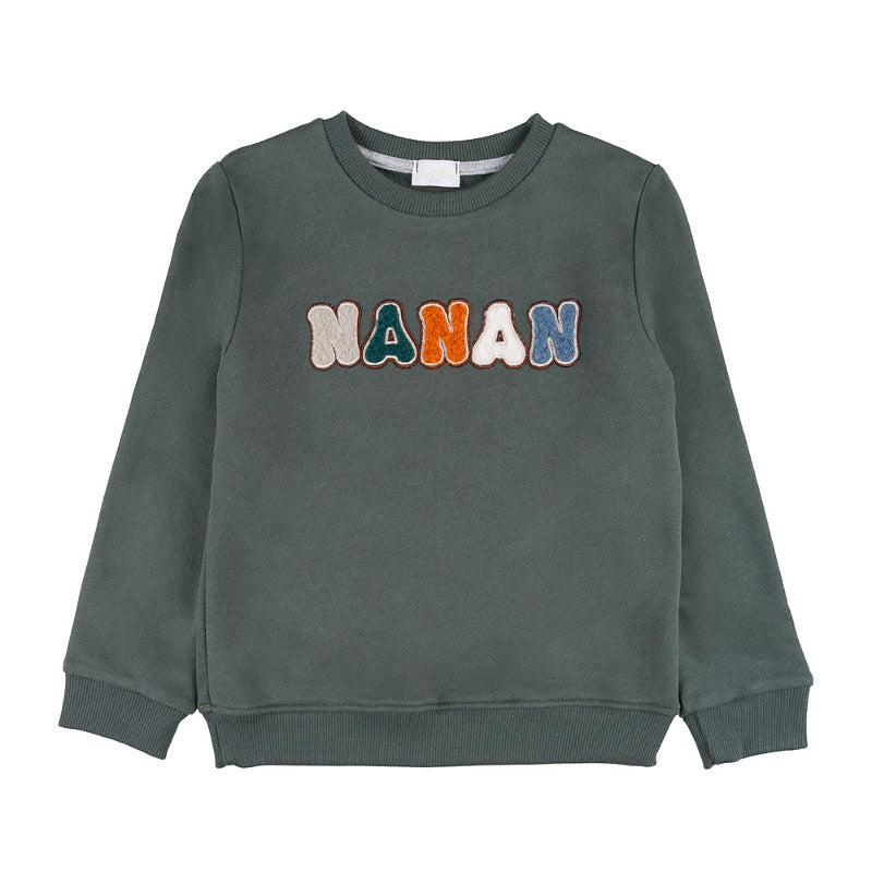 Felpa verde con patch - Nanan official