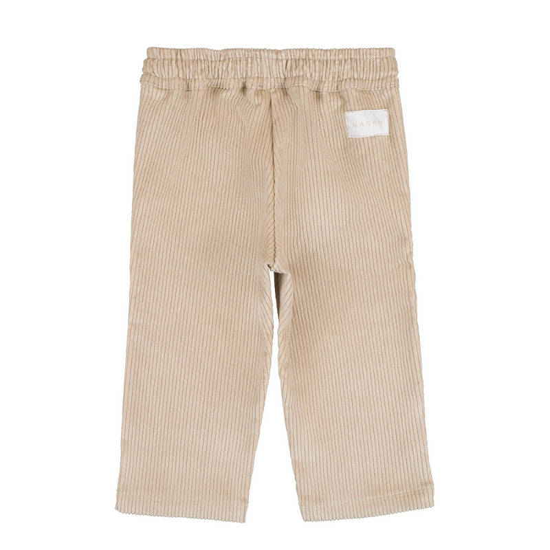 Pantalone beige a coste con coulisse - Nanan official