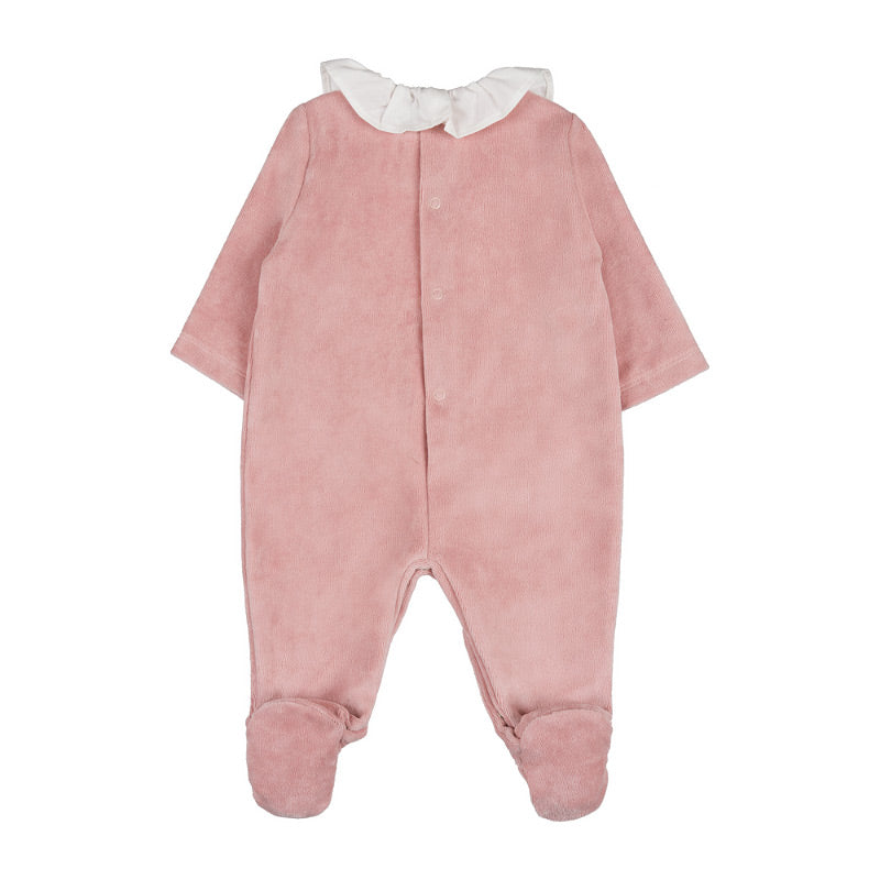 Tutina rosa con colletto e con piedi con mongolfiera - Nanan official