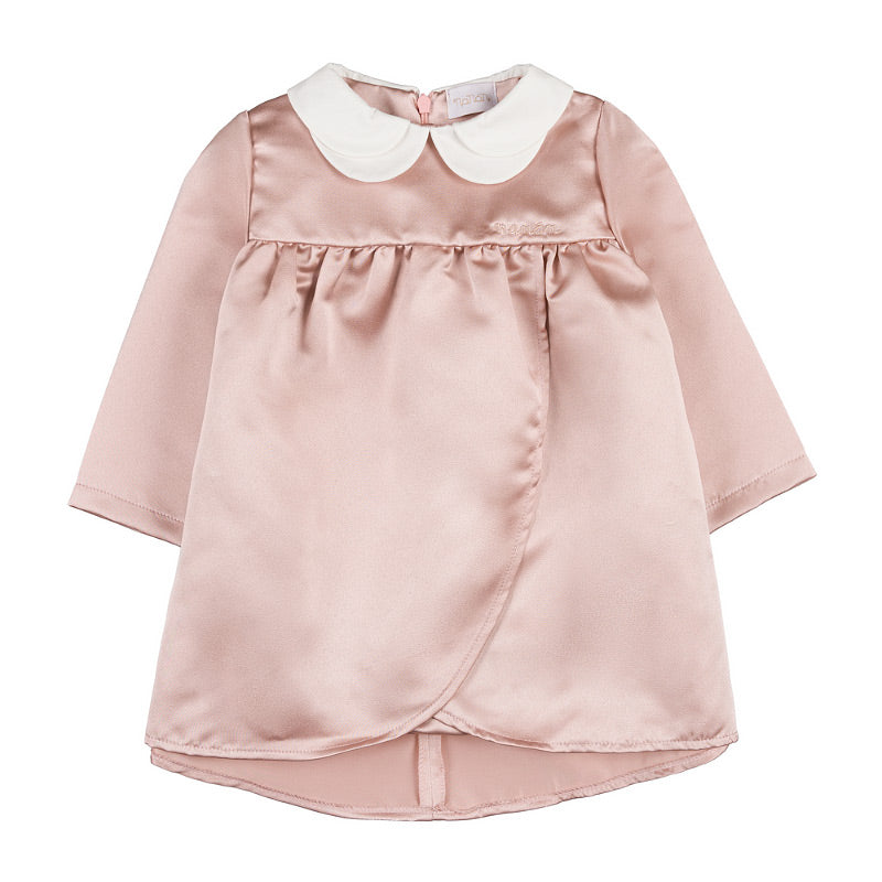 Abito rosa a body con doppio colletto - Nanan official