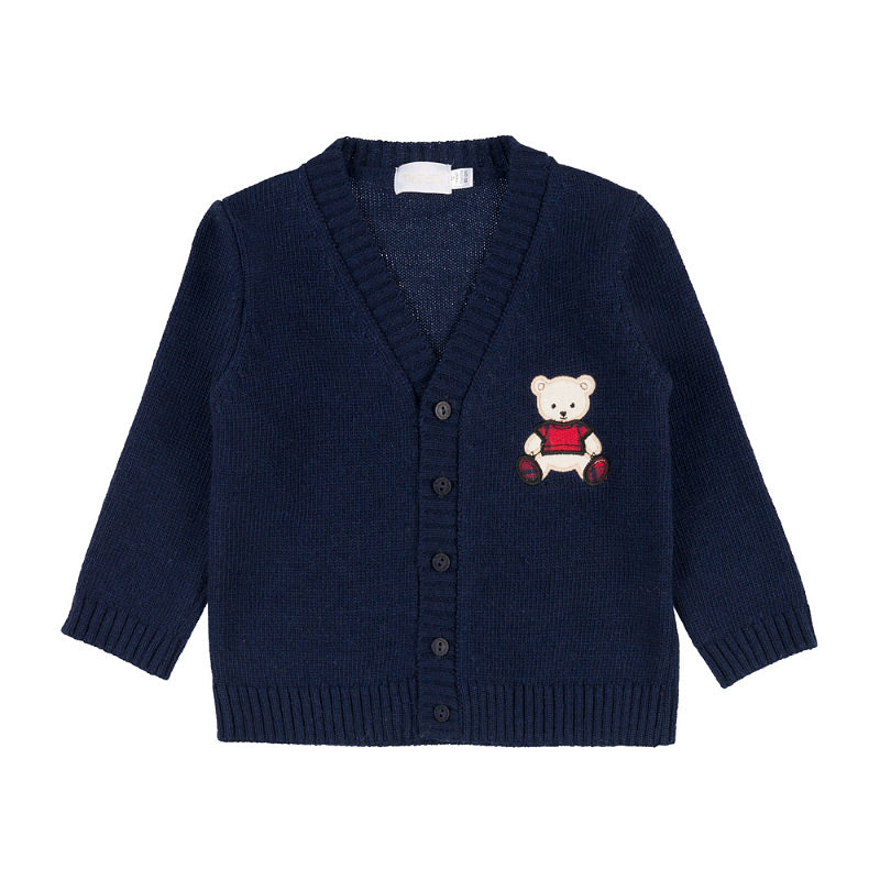 Cardigan blu con orsetto - Nanan official