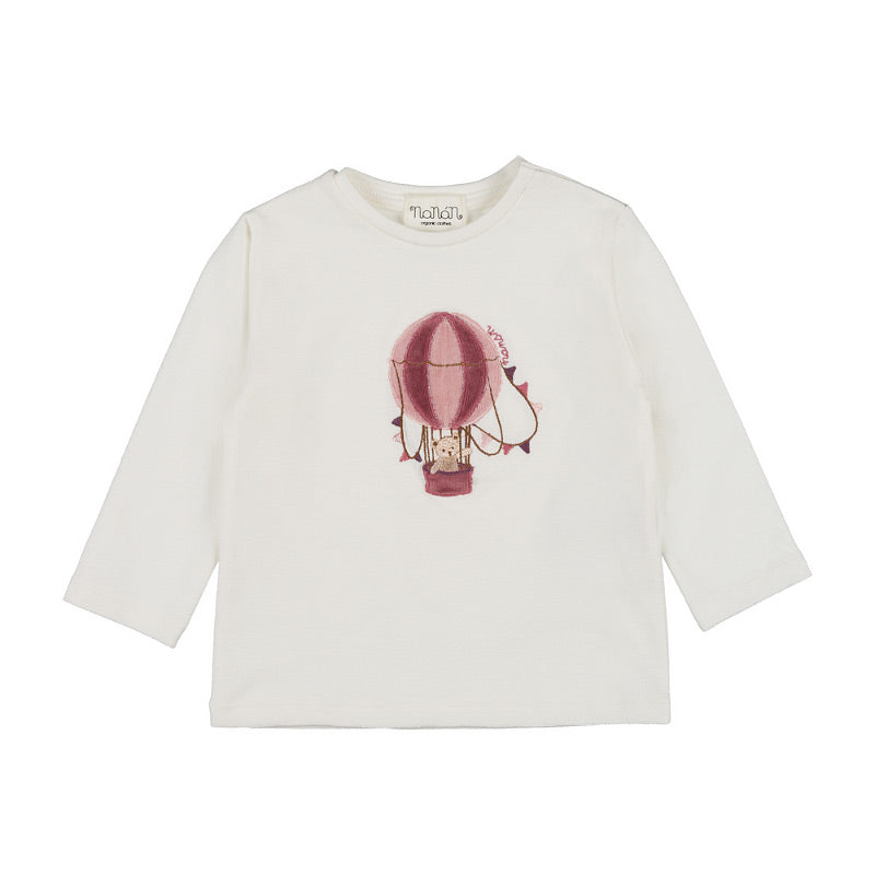 T-shirt bianca con mongolfiera - Nanan official