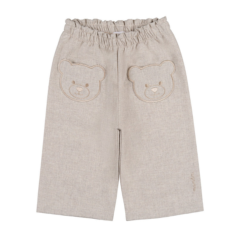 Pantalone beige con tasche orsetto - Nanan official