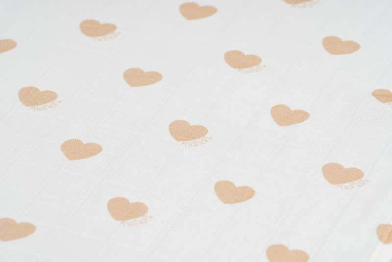 Mussola all over cuori 80x80 beige - Nanan official