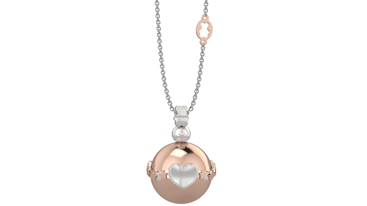 Pendente Ag 925 Con Bolas Rosa In Metallo - Cuore - Nanan official