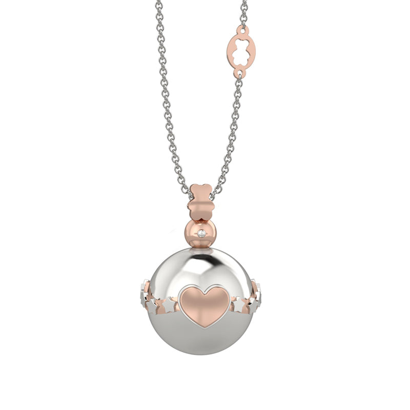 Pendente in Ag 925 Con Bola in Metallo - Cuore - Nanan official