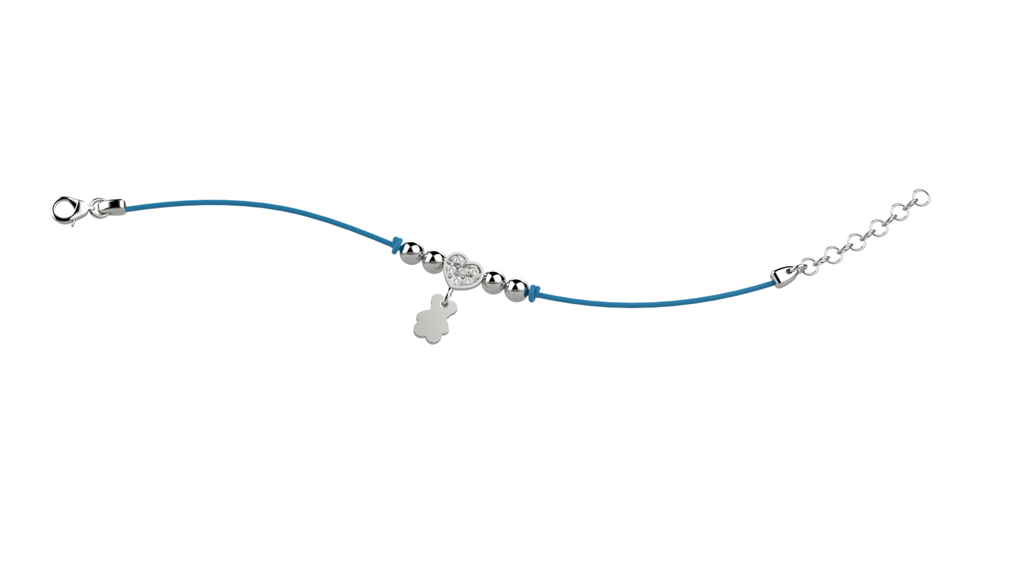 Bracciale Argento Cuore Brillantini - Col Azzurro - Nanan official