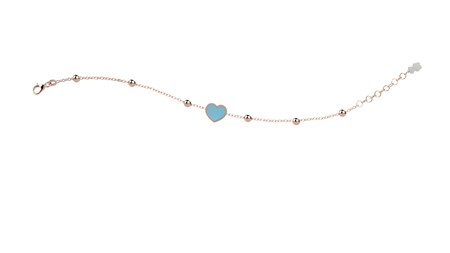 Bracciale Dorato con Cuore Turchese - Nanan official