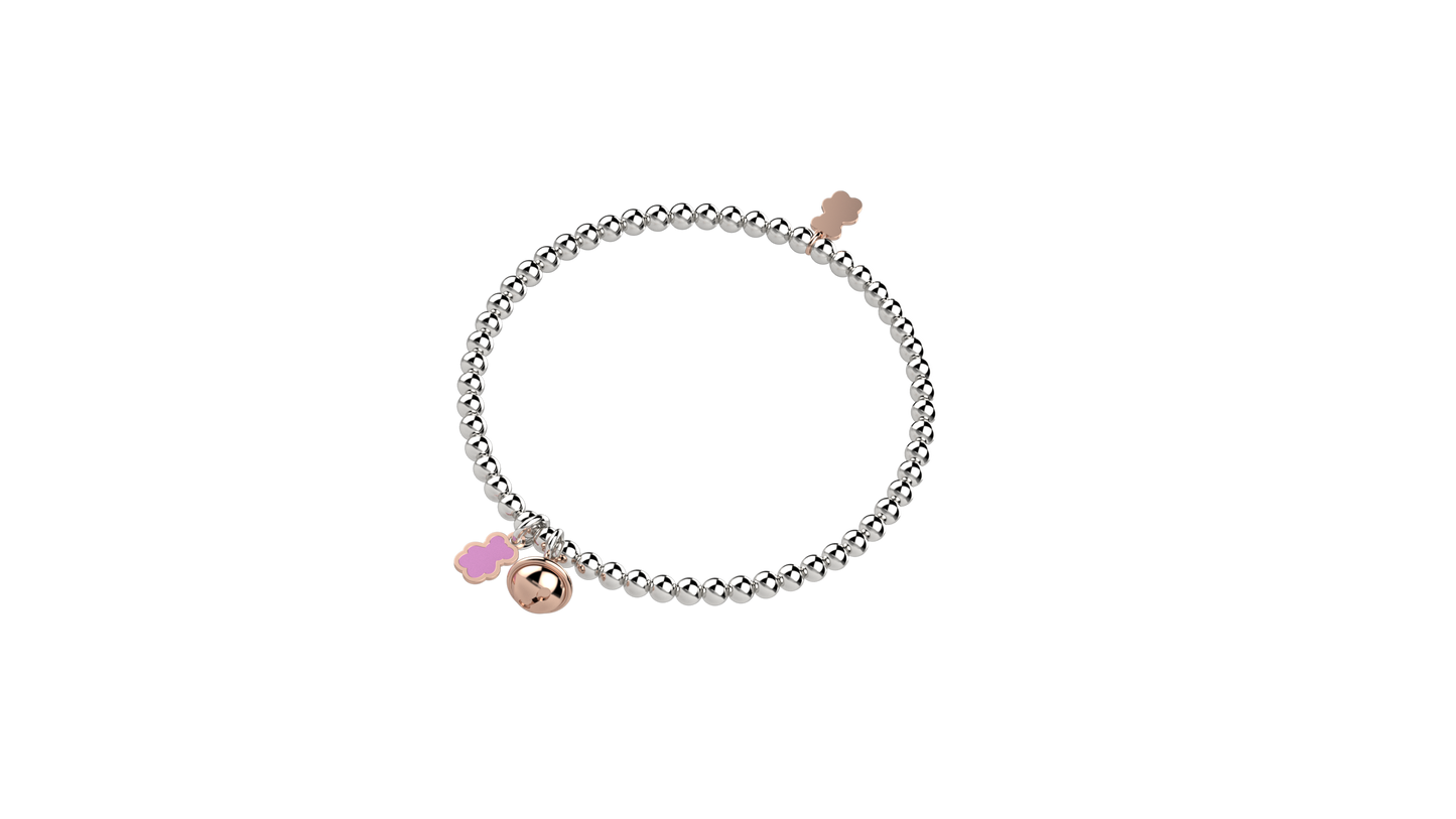 Bracciale con Campanella e Orso Rosa - Nanan official