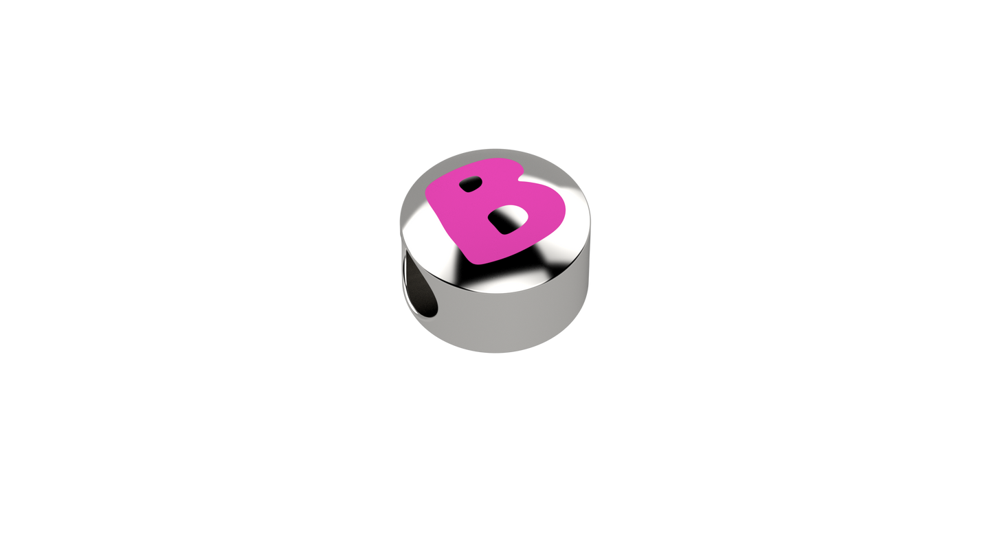 Cursore lettera rosa B - Ag 925 - Nanan official