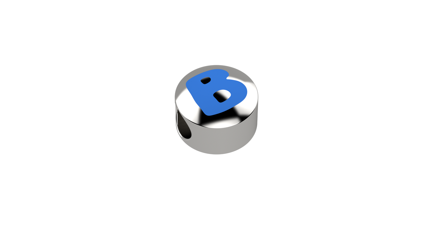 Cursore lettera azzurra B - Ag 925 - Nanan official